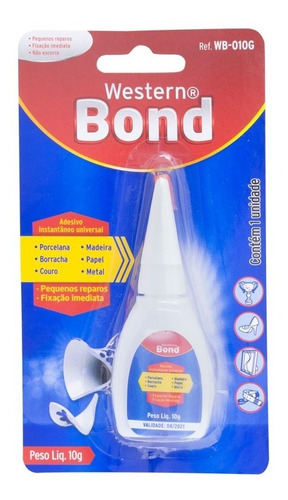 Imagem 2 de 2 de Super Cola Adesivo Instantâneo Bond 10g - Western
