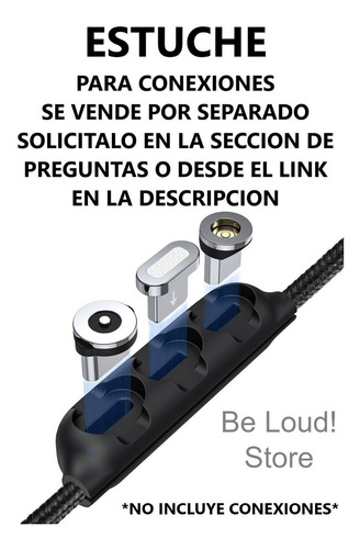 Imagen 3 de 10 de Cable Magnetico Cargador Micro Usb Tipo C iPhone Compatible