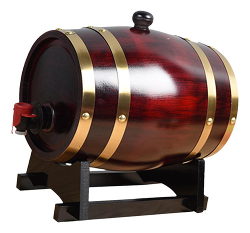 Barril De Roble Añejado Con Soporte De Madera Para 1 Litro
