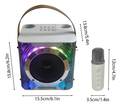 Altavoz Portátil Bt Karaoke Machine 2 Micrófonos Inalámbrico