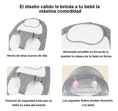 Columpio Mecedora Eléctrica Hamaca Para Bebé Con Mosquitera Color Verde Columpio Mecedor Verde Dfilio YLY