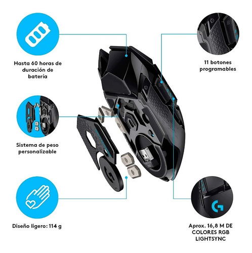 Imagen 4 de 10 de Mouse Gamer G502 Lightspeed Original Inalámbrico Logitech G
