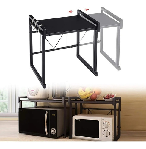 Imagen 6 de 8 de Rack Organizador Cocina Sobre Microondas Hierro Palermo