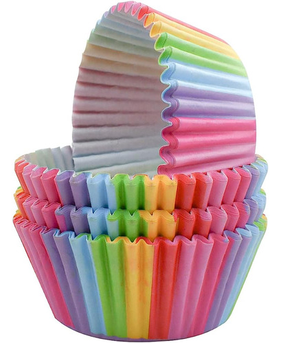 100 Pack Cupcake Baking Cups Rainbow Cupcake Liners Tamaño E