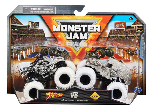 Toy Monster Jam Dragon Vs. Camiones Yeti Fundidos A Presión