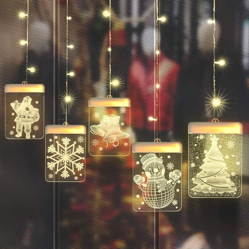 Nuevo Cortina De Luces Navideñas Con Colgante 3d, Cadena