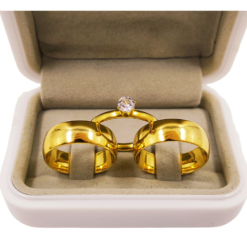 Par De Alianças Casamento Em Ouro 18k Tungstênio 8mm + Anel