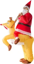 Comprar Disfraz Inflable Santa Claus Con Rodolfo Reno Navidad Adultos 