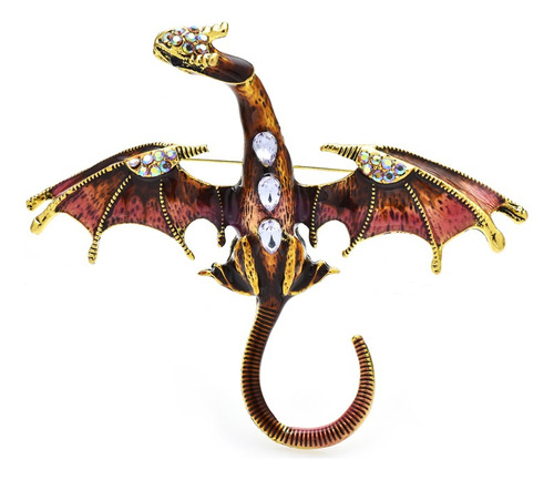 Broche Dragon Prendedor Cristales Brillantes Pin Accesorio