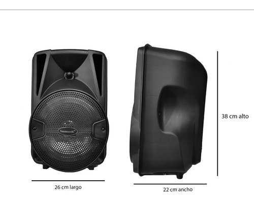 Sounavic Avc-008b Bocina 8 Pulgadas Incluye Tripie, Mic, Con Negro