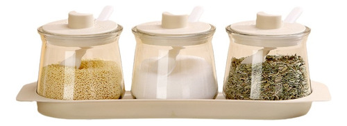 Juego De Tarros De Especias De Vidrio For Cocina De 3 Piezas
