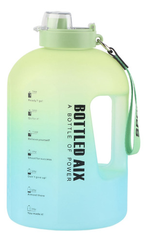 Botella De Agua Gradient De Plástico Portátil De Gran Capaci