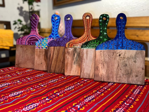 Tabla De Madera Pintada A Mano Para Picar O Servir Queso/car