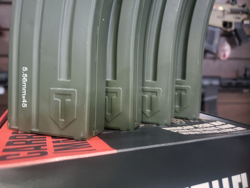 Imagem 2 de 5 de Combo 4x Airsoft Magazine Carregador M4 Mid Cap 120bbs Verde