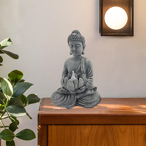 Estatua De Buda Con Energía Solar Con Adornos De Tamaño L