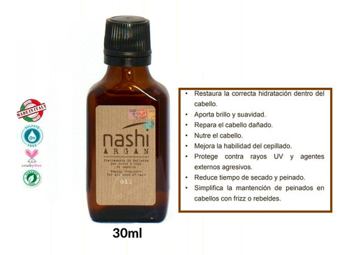 Original Aceite Argan Hidratante Nashi 30ml Cuidado Capilar