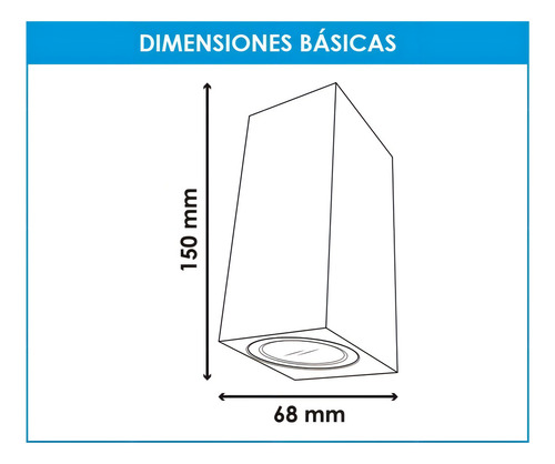 7 Pack Lampara De Pared 10w Prisma Rectangular Exterior Color Carcasa Negra Luz Calida 3500k