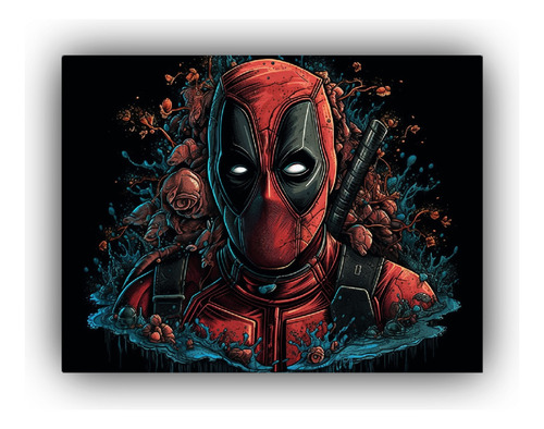 Arte De Pared Lienzo De Tela Dead Pool Calidez 45x30cm