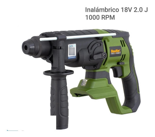 Rotomartillo Inalámbrico Bauker 18v 2.0 J Sin Bat Free Power Color Verde