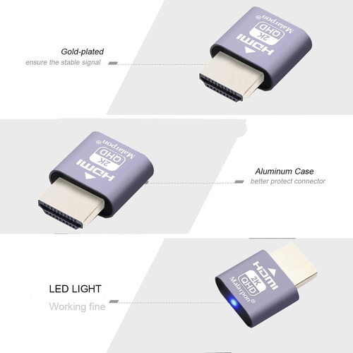 Emulador De Pantalla Hdmi Dummy Plug Fit-headless Ddc Edi...
