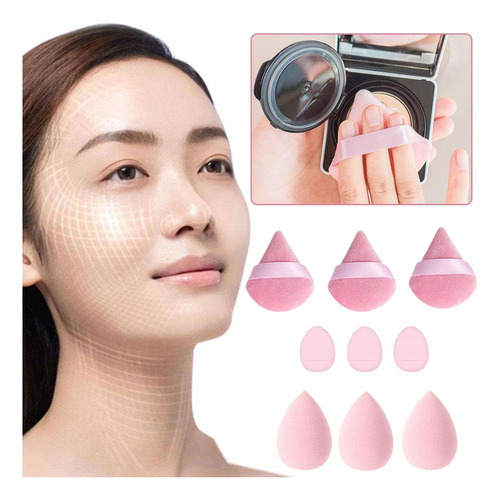 Set De 9 Cojines De Aire Para Maquillaje Con Forma De Huevo