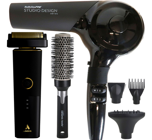 Kit De Secador De Pelo, Afeitadora De Aluminio Y Cepillo Bab