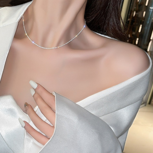 Collar Sencillo Hueso De Serpiente Cadena  Básico Mujer X499