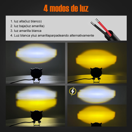Faros Auxiliares Led 80w Para Luz Alta/baja P/auto/moto 2 Ud
