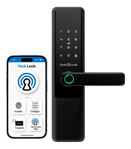 Cerradura Inteligente Chapa Digital De Seguridad Puerta Exterior Tlx20 Tl Negro