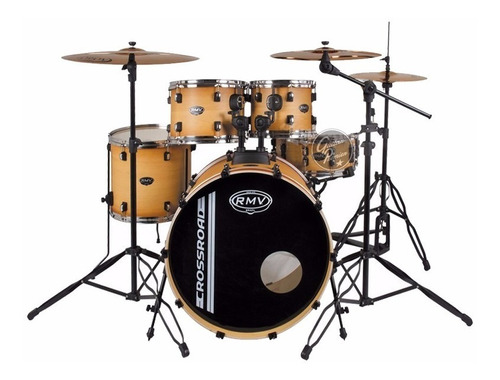 Bateria Acustica Rmv Crossroad Fierros Parches Completa 5cps