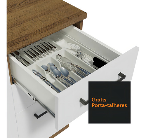 Cocina Integral Completa Modular Madesa Agata 180cm Color Rustic/Blanco 09