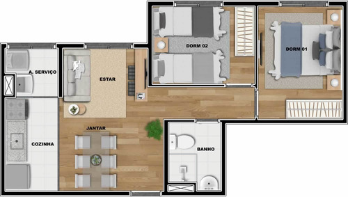Imagem 5 de 12 de Apartamento 2 Dormitórios A Venda Em Obras