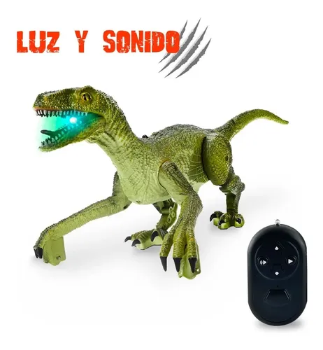 Kizmyee Dinosaurio A Control Remoto – Velociraptor Que Anda, Mueve Cola Y Ruge, Juguete Recargable Para Niños Y Niñas