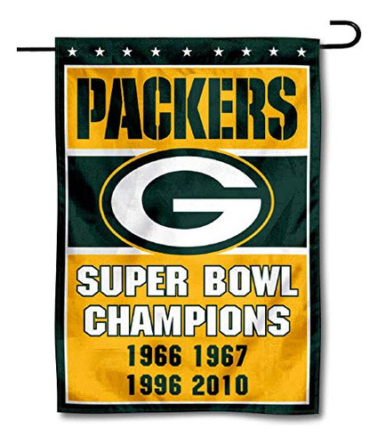 Green Bay 4 Time Super Bowl Champions Double Sided Gard...