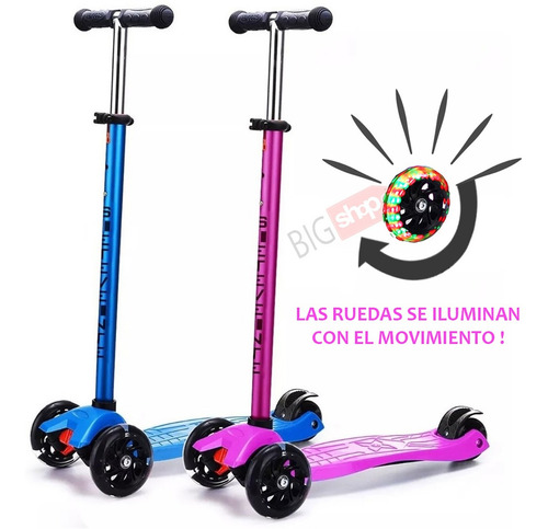 Imagen 5 de 7 de Monopatin Deluxe 720 C/ Luz Barra Anodizada Nvo 0010 Bigshop