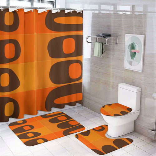 Juego De Cortinas De Ducha Con Forma Geométrica Abstracta, N