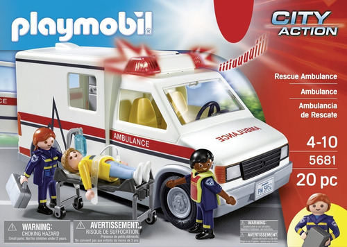 Ambulancia De Rescate Playmobil City Action 20 Pzs