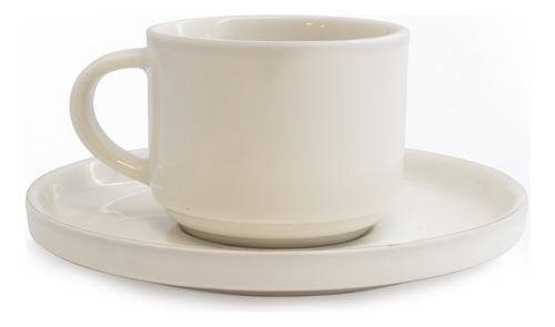 Macchiato Sakura Plain White - Platito + Pocillo 80 Ml