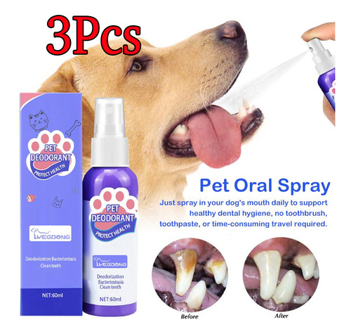 Limpiador De Dientes Para Perros Y Gatos, 60 Ml, Paquete De