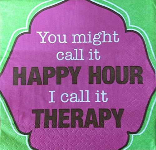 Slant Cocktail Napkins - You Might Call It Happy Hour I Call