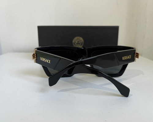 Anteojo Sol Versace Original 4464 Rectangular Negro Negro Negro