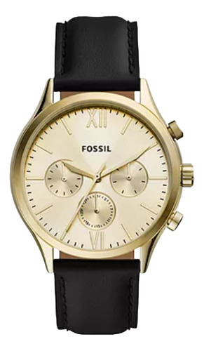 Reloj Fossil Original Negro/dorado Bq2831 44 Mm Caballero