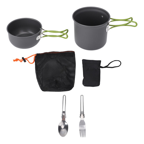 Juego De Ollas Para Acampar, Kit De Cuchara Y Tenedor De Ale