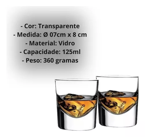 Copos De Whisky Caipirinha 6 Unidades Vidro Luxo Elegante 280mL Copo Para  Uisque Bebidas Drinks Sucos - Meu Canto Shop