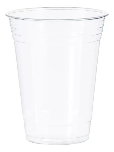 Vaso Cristal De 16 Oz Pet Desechable Con Tapa 100 Pz