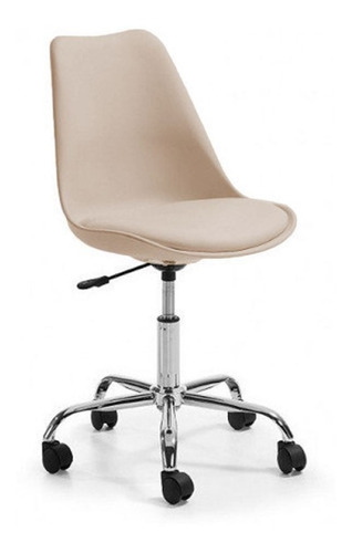 Silla Escritorio Giratoria Oficina Pata Metal Eames Baige