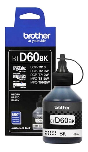 Tinta Brother Btd-60bk Black Dcp-t310/510w/710w, 6000 Pagina
