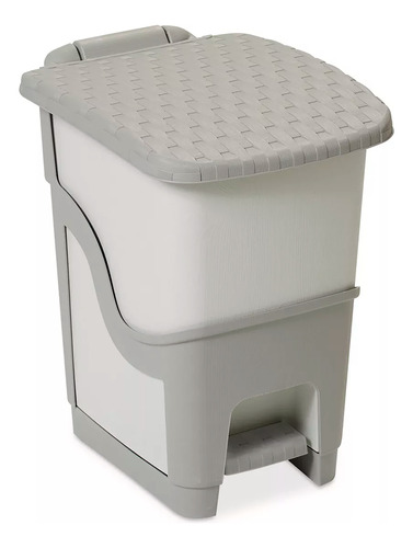 Cesto Tacho Basurero Dea Home Rattan Bin Con Pedal 18l Gris