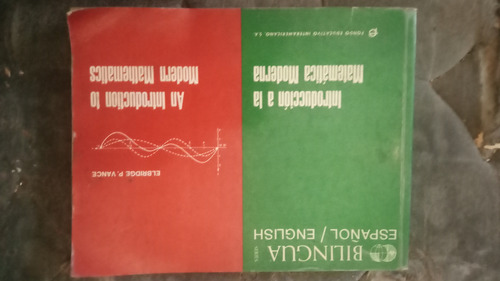 Introducción A La Matemática Moderna Elbridge Vance (Usado)
