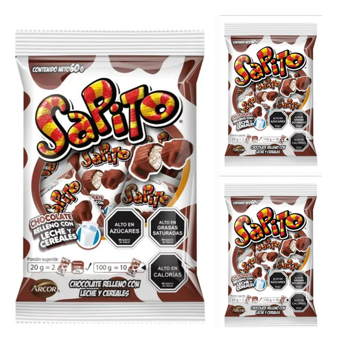 Chocolate Sapito Arcor 60gr Pack X3